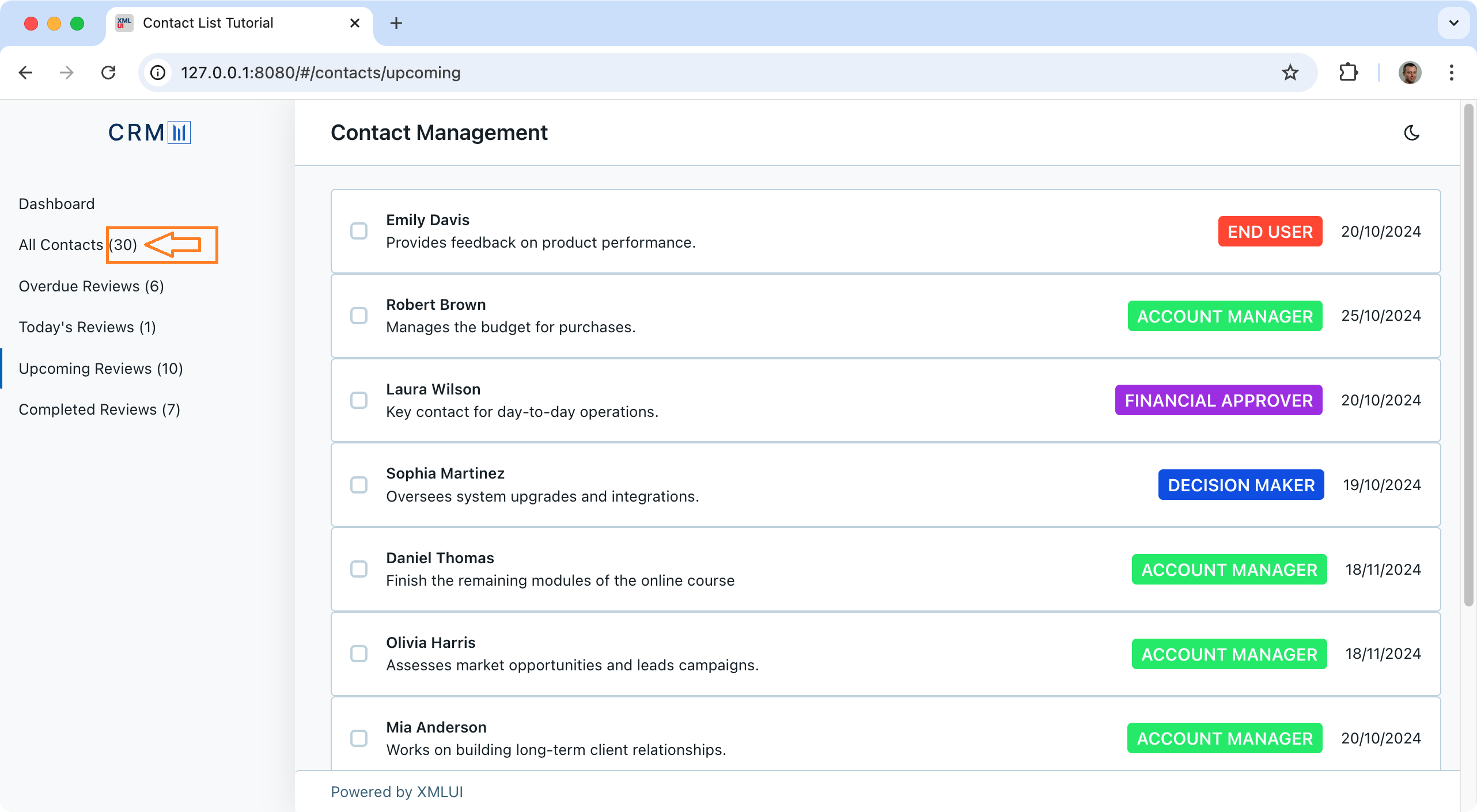 Completed tasks
