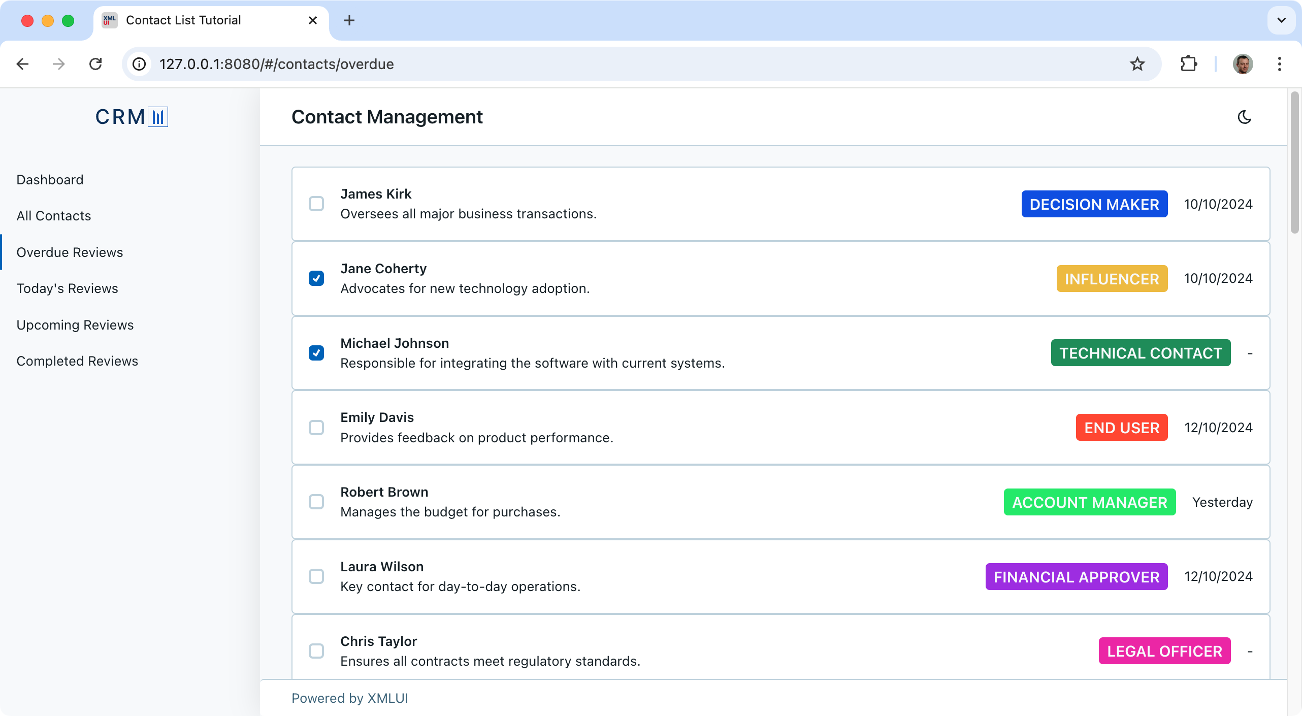 Contact predicates