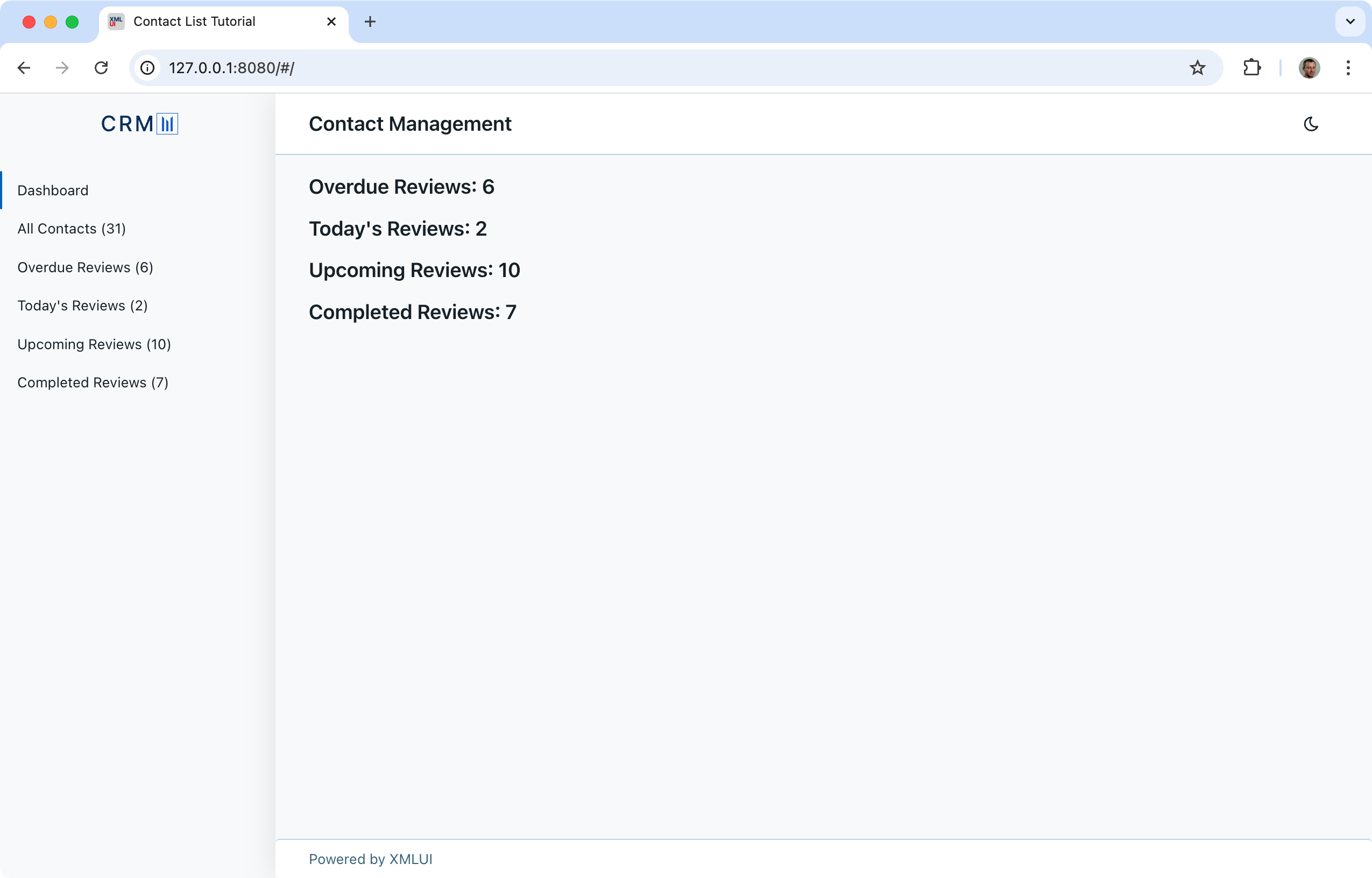 Rudimentary dashboard