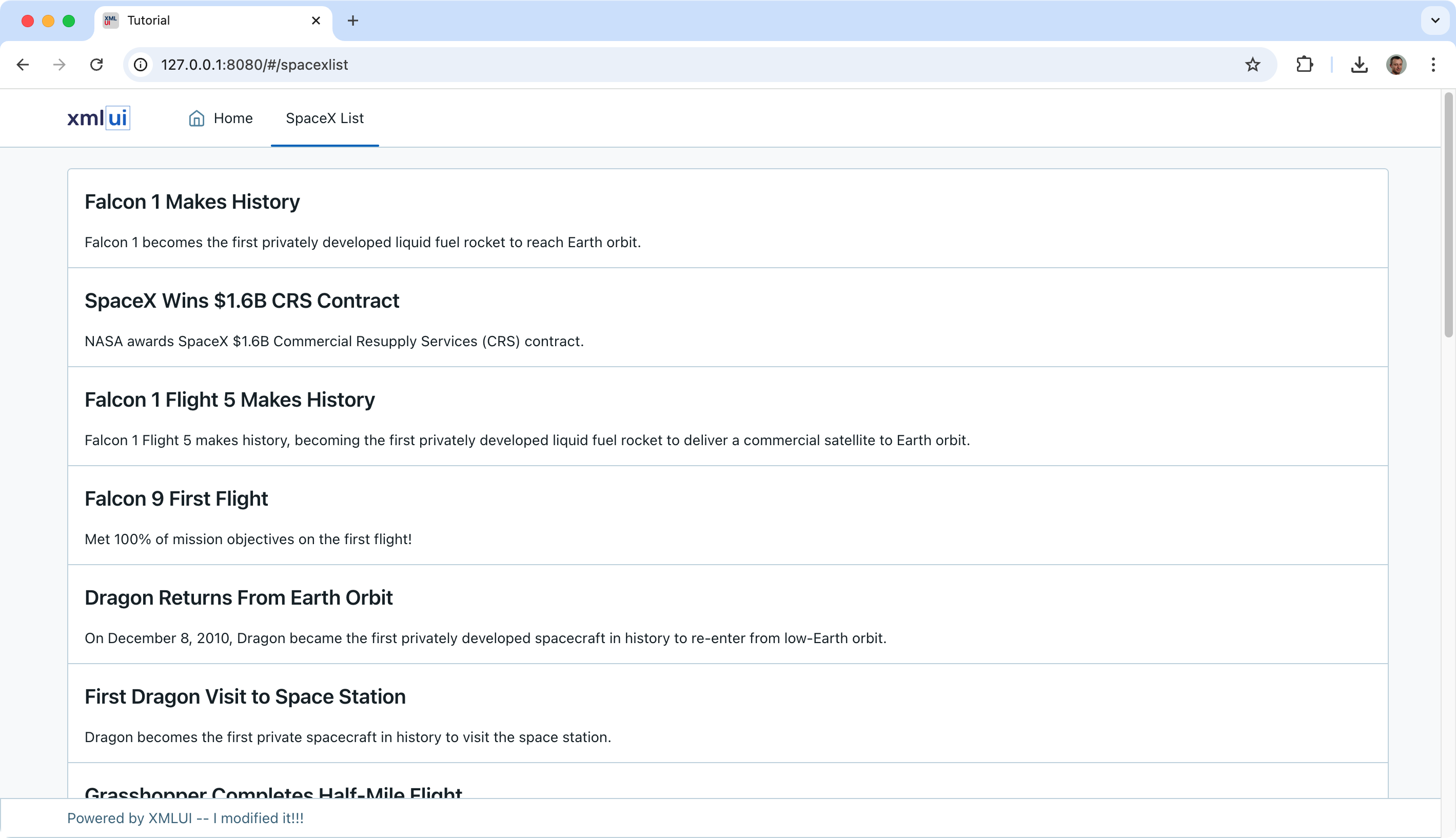 App modified